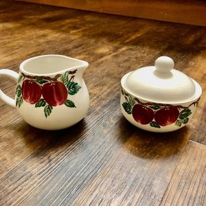 Sugar & Creamer Set Cafe Classico by Nancy Calhoun BELLA ROMA country apples